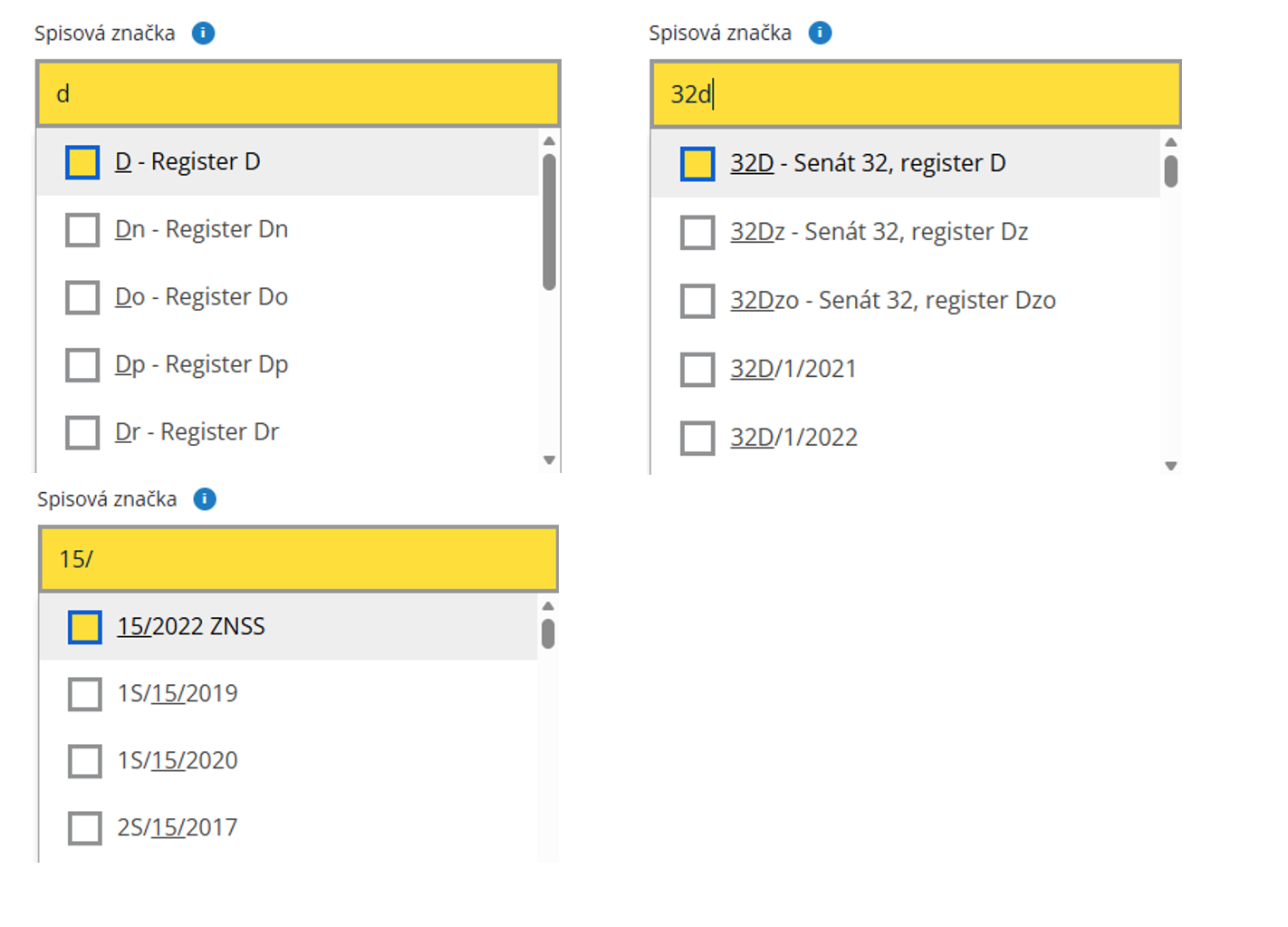 Ukážka rozšírených možností vyhľadávania