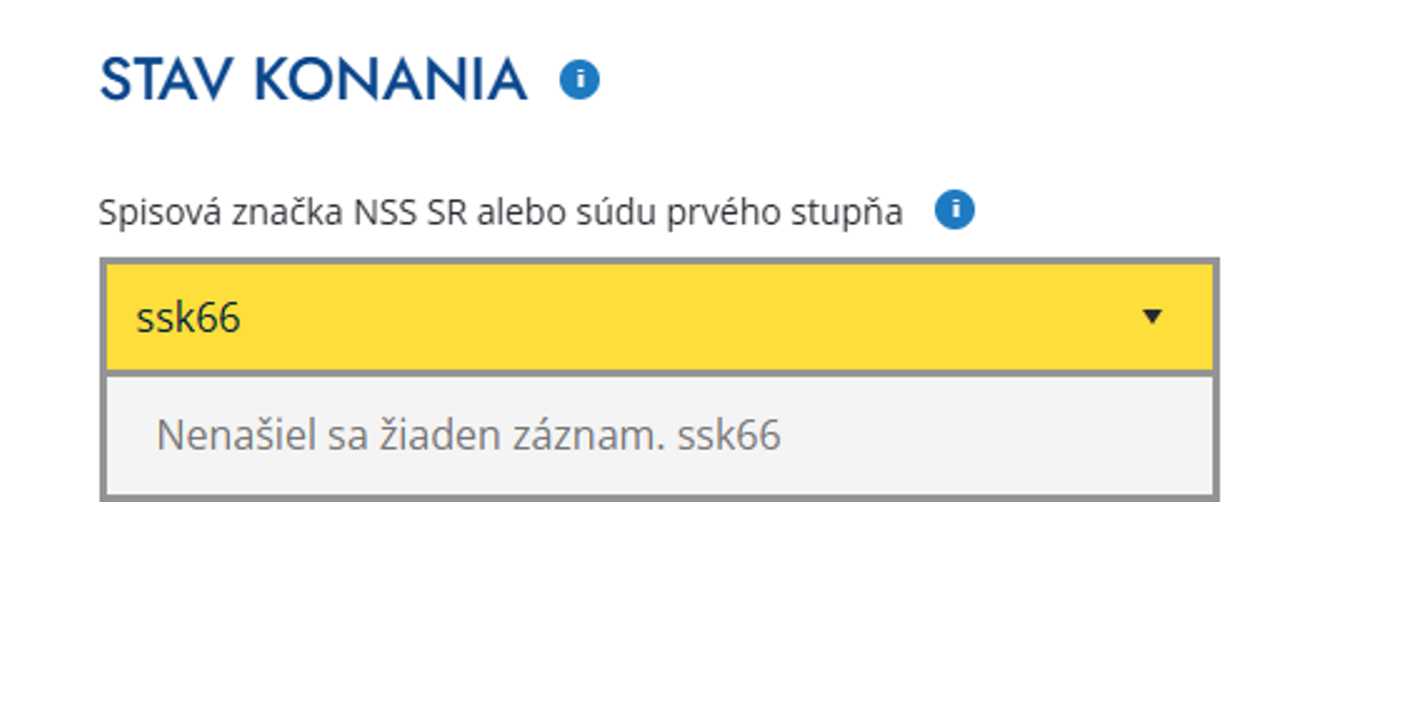 Spresnenie informačných hlásení v časti určenej na zisťovanie stavu konania