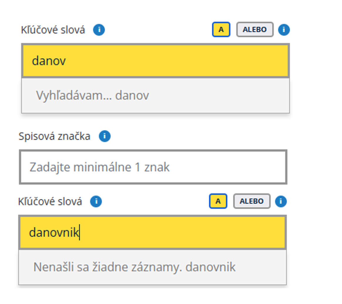 Úpravy prvkov automatického dopĺňania a viacnásobného výberu